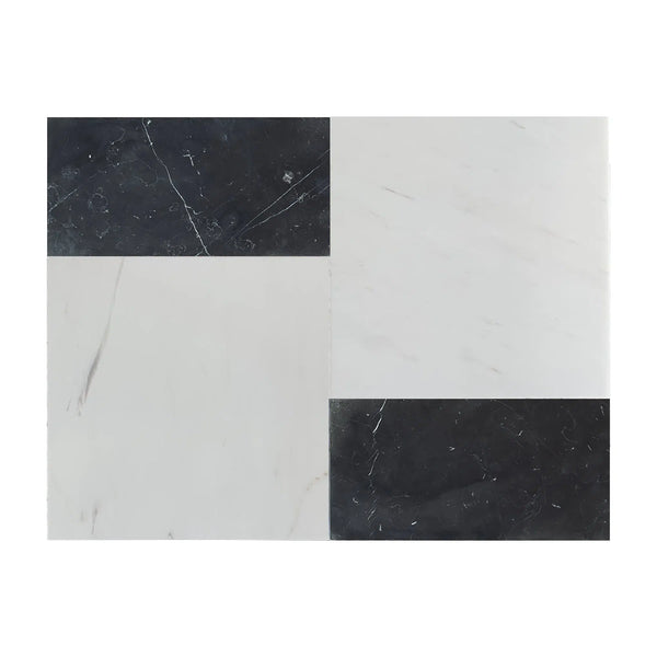 Bianco Dolomite 12X12 and Nero Marquina 6X12 Set