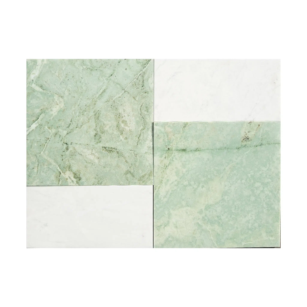 Ming Green 12X12 and Carrara White 6X12 Set