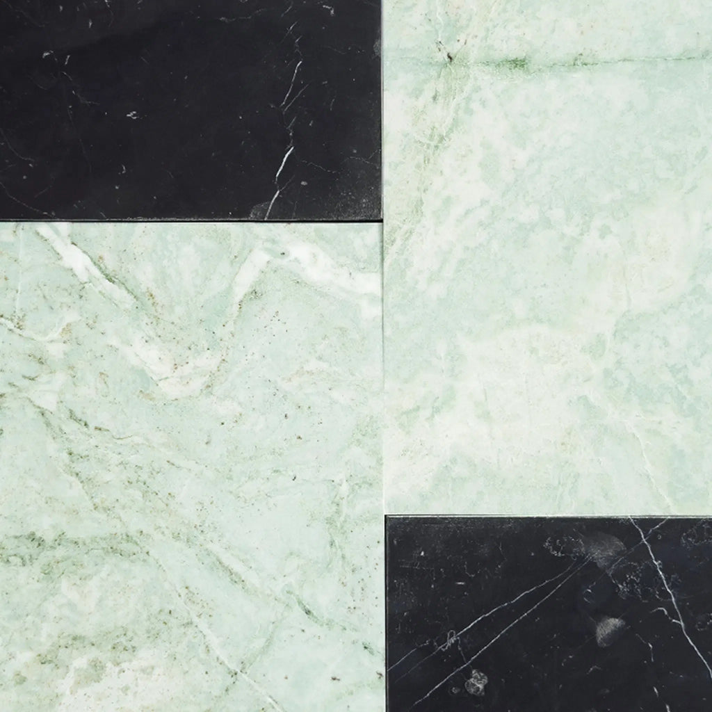 Ming Green 12X12 and Nero Marquina 6X12 Set