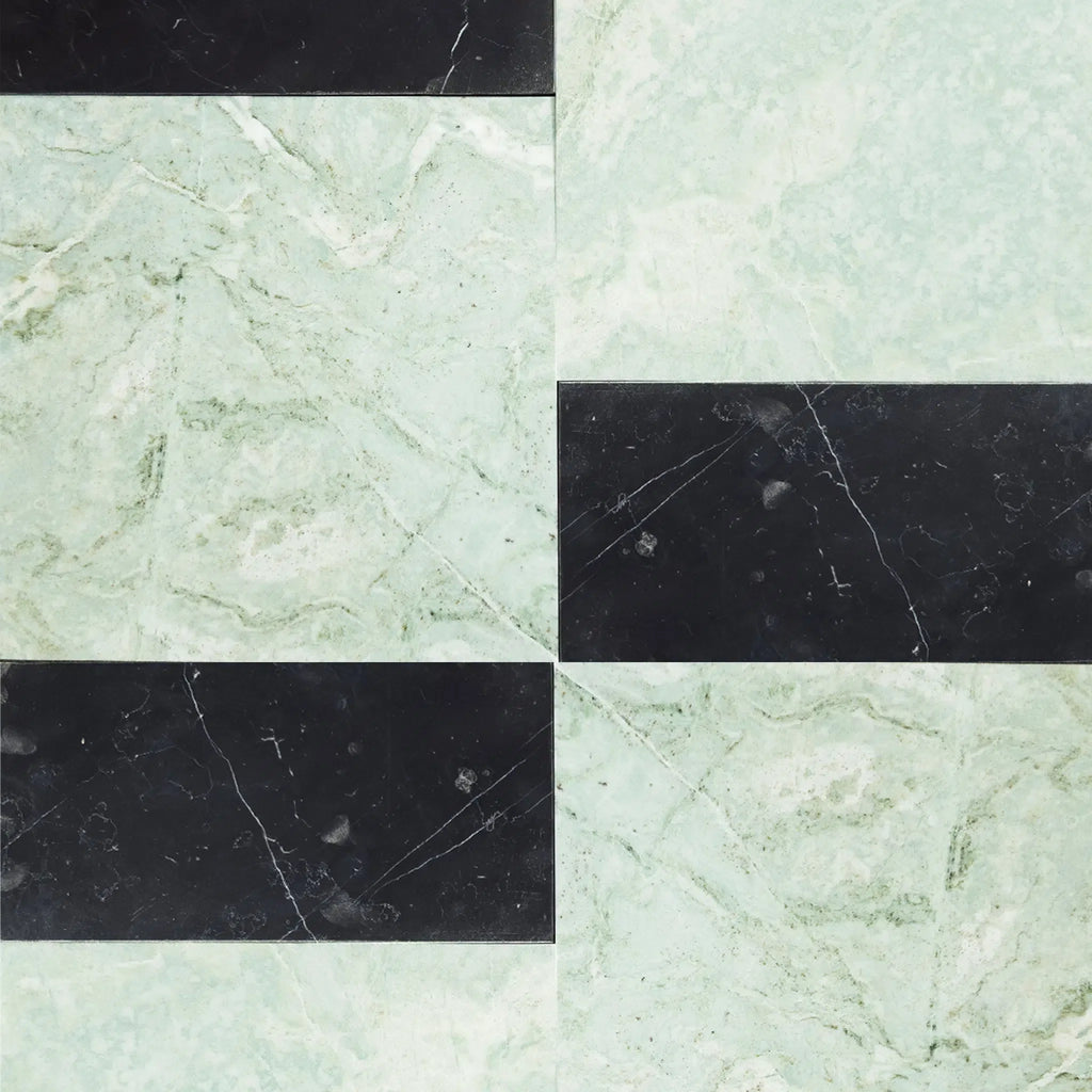 Ming Green 12X12 and Nero Marquina 6X12 Set