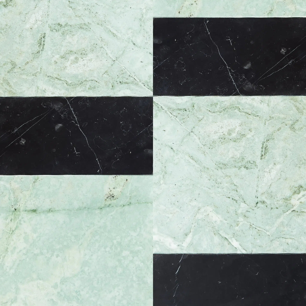 Ming Green 12X12 and Nero Marquina 6X12 Set