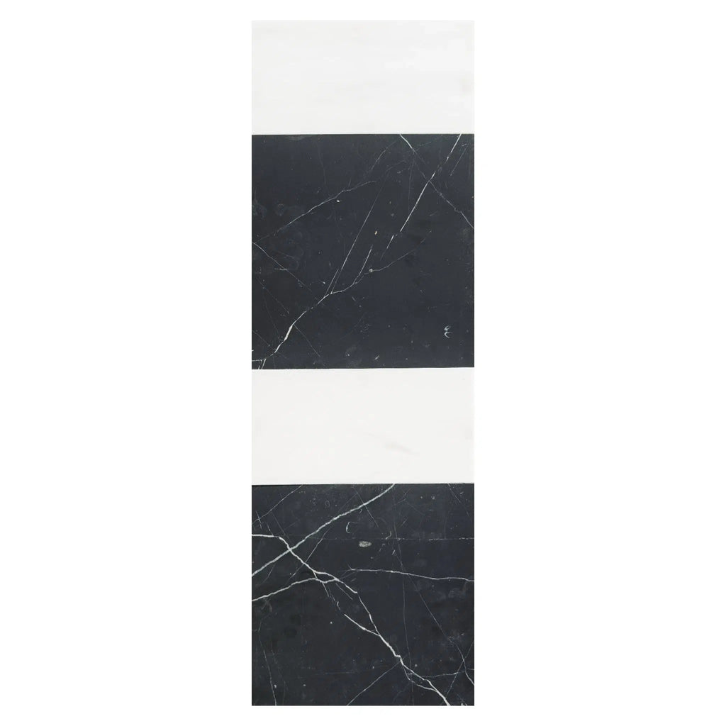 Nero Marquina 12X12 and Bianco Dolomite 6X12 Set