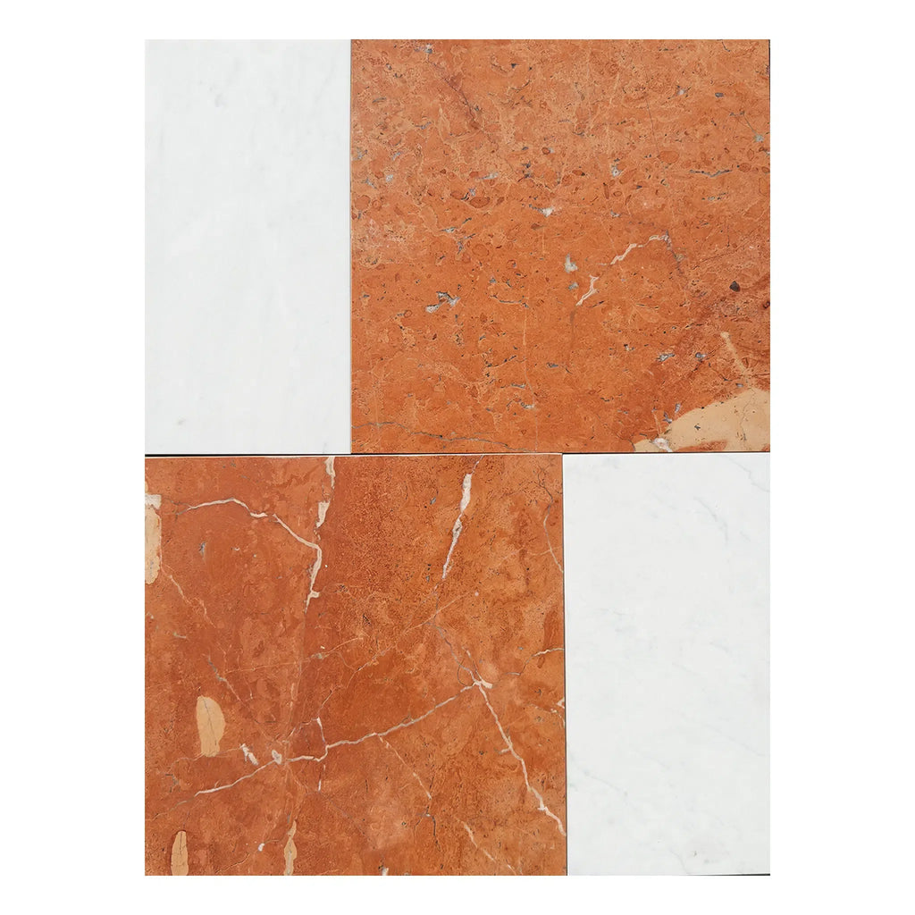 Rojo Alicante 12X12 and Carrara White 6X12 Set