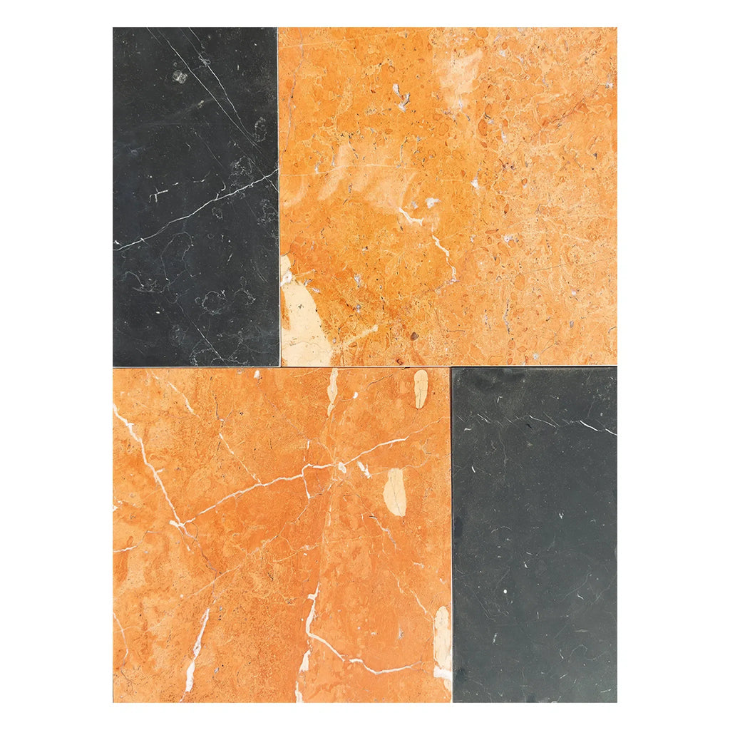 Rojo Alicante 12X12 and Nero Marquina 6X12 Set