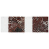 Rosso Levanto 12X12 and Carrara White 6X12 Set