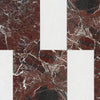 Rosso Levanto 12X12 and Carrara White 6X12 Set