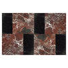 Rosso Levanto 12X12 and Nero Marquina 6X12 Set