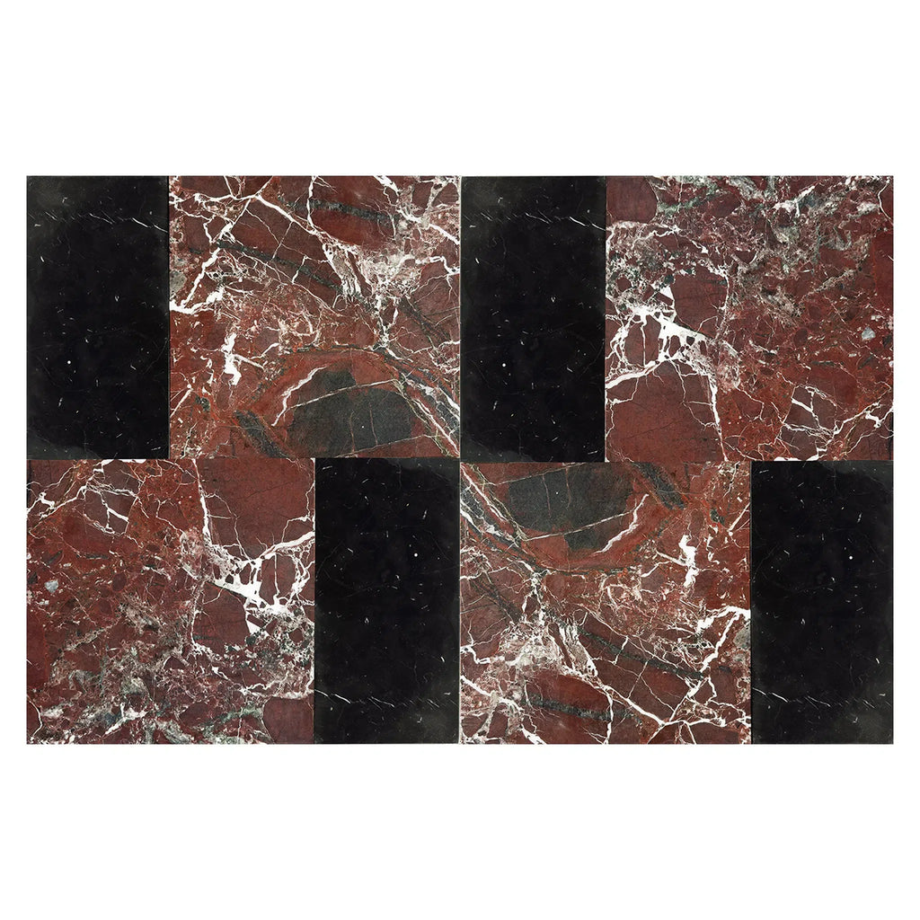 Rosso Levanto 12X12 and Nero Marquina 6X12 Set