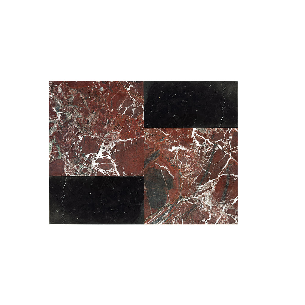 Rosso Levanto 12X12 and Nero Marquina 6X12 Set