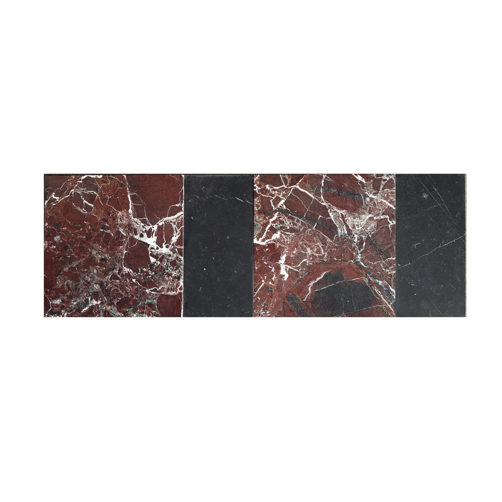 Rosso Levanto 12X12 and Nero Marquina 6X12 Set