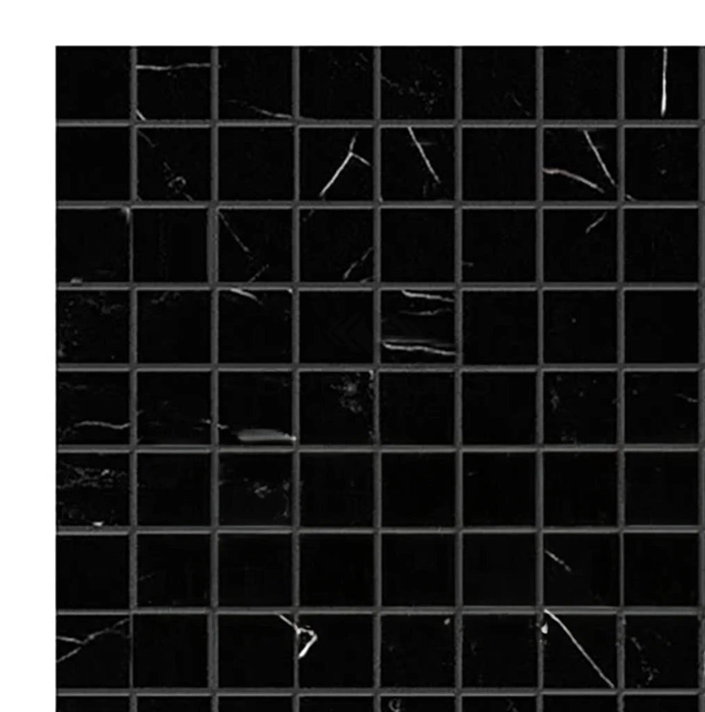 Nero Marquina/Black 1X1 Marble Mosaic Polished - Honed - SurfacesGalorePolished