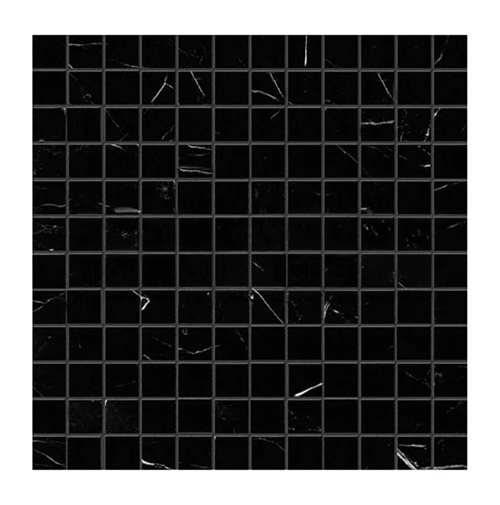 Nero Marquina/Black 1X1 Marble Mosaic Polished - Honed - SurfacesGalorePolished