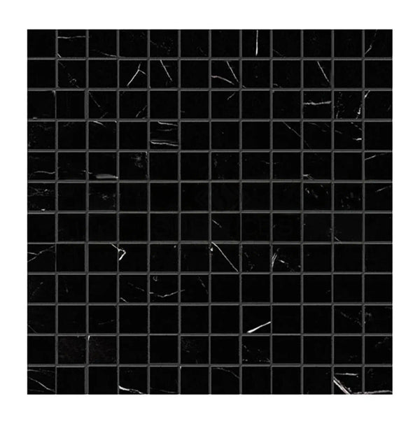 Nero Marquina/Black 1X1 Marble Mosaic Polished - Honed - SurfacesGalorePolished