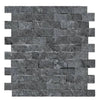 Nero Marquina/Black 1X2 Brick Marble Mosaic Split - Faced - SurfacesGalore