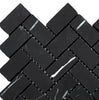 Nero Marquina/Black 1X2 Herringbone Marble Mosaic Polished - Honed - SurfacesGalorePolished