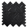 Nero Marquina/Black 1X2 Herringbone Marble Mosaic Polished - Honed - SurfacesGalorePolished