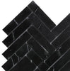 Nero Marquina/Black 1X4 Herringbone Marble Mosaic Polished - Honed - SurfacesGalorePolished