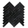 Nero Marquina/Black 1X4 Herringbone Marble Mosaic Polished - Honed - SurfacesGalorePolished