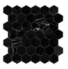 Nero Marquina/Black 2X2 Hexagon Marble Mosaic Polished - Honed - SurfacesGalorePolished