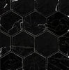 Nero Marquina/Black 3X3 Hexagon Marble Mosaic Polished - Honed - SurfacesGalorePolished