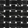 Nero Marquina/Black Basketweave w/White Dots Marble Mosaic Polished - Honed - SurfacesGalorePolished