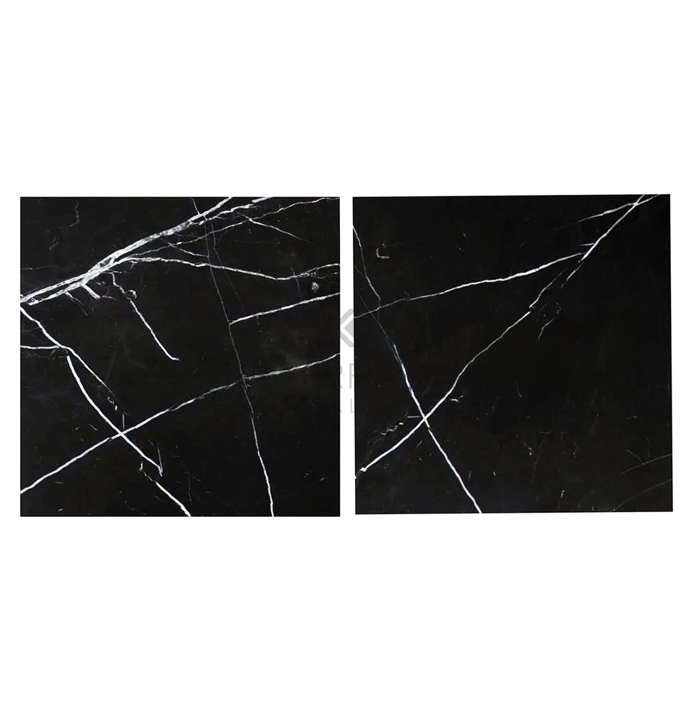 Nero Marquina/Black Marble 12X12 Polished - Honed - SurfacesGalorePolished