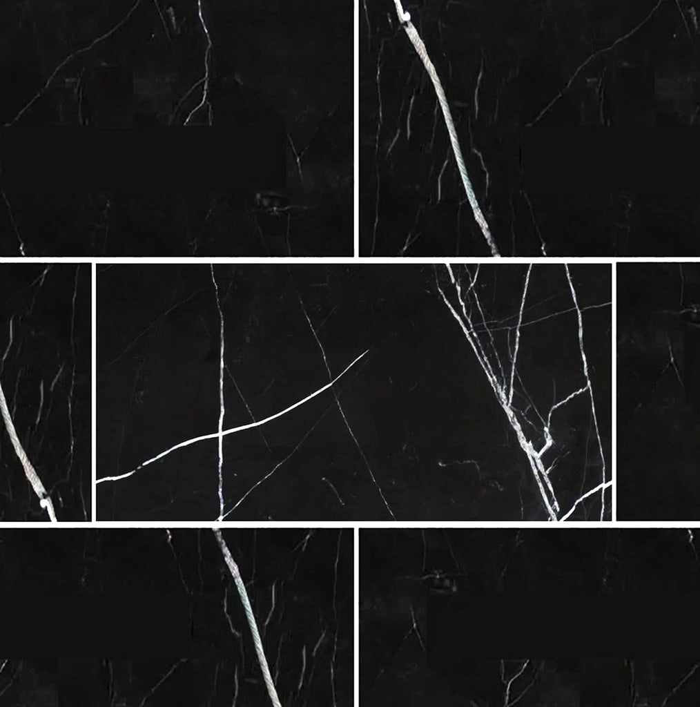 Nero Marquina/Black Marble 12X24 Polished - Honed - SurfacesGalorePolished