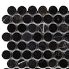 Nero Marquina/Black Penny - Round Marble Mosaic Polished - Honed - SurfacesGalorePolished