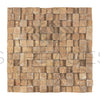 Noce (Brown) Travertine 1X1 Mosaic Hi - Low Split - Faced - SurfacesGalore