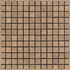 Noce (Brown) Travertine 1X1 Mosaic Tumbled - SurfacesGalore