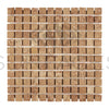 Noce (Brown) Travertine 1X1 Mosaic Tumbled - SurfacesGalore