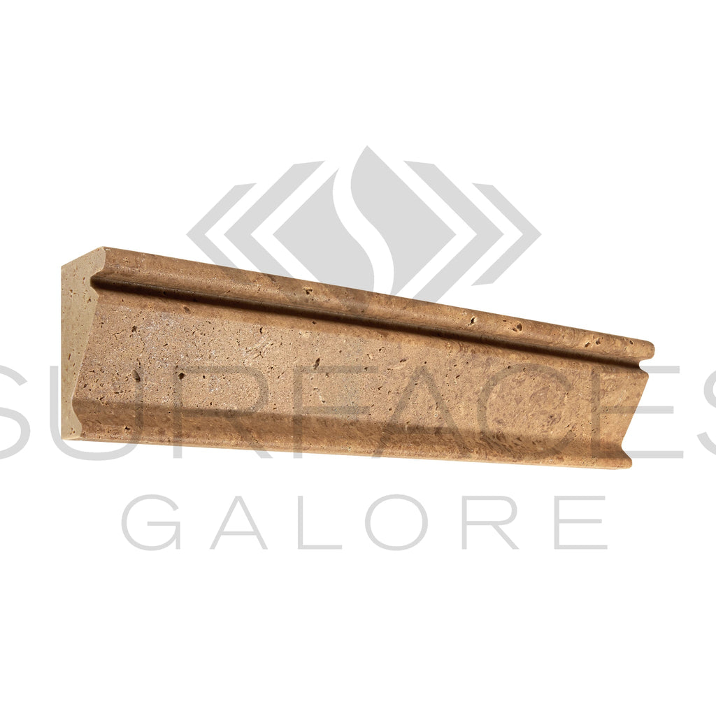 Noce (Brown) Travertine 2 1/2X12 Crown Molding Honed