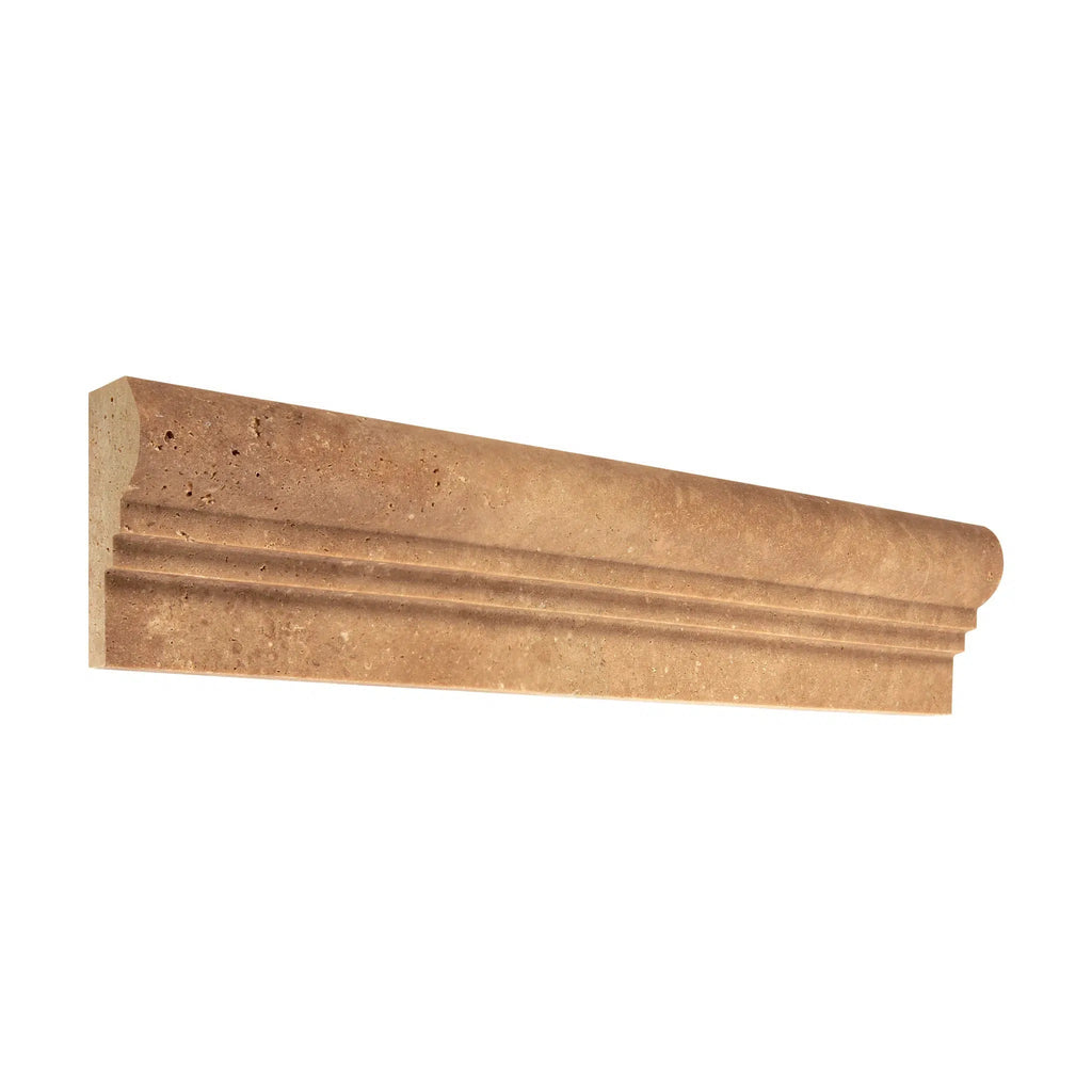 Noce (Brown) Travertine 2 1/2X12 OG-2 (Double-Step Chair Rail Trim) Honed