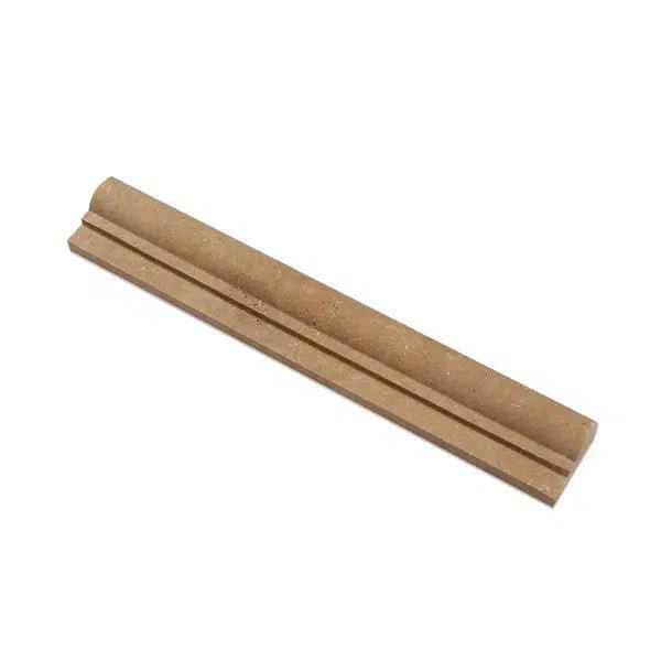 Noce (Brown) Travertine 2X12 OG - 1 (Single - step Chair Rail Trim) Honed - SurfacesGalore