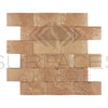 Noce (Brown) Travertine 2X2 CNC - Arched (Round - Face / Wavy) Mosaic Honed - SurfacesGalore