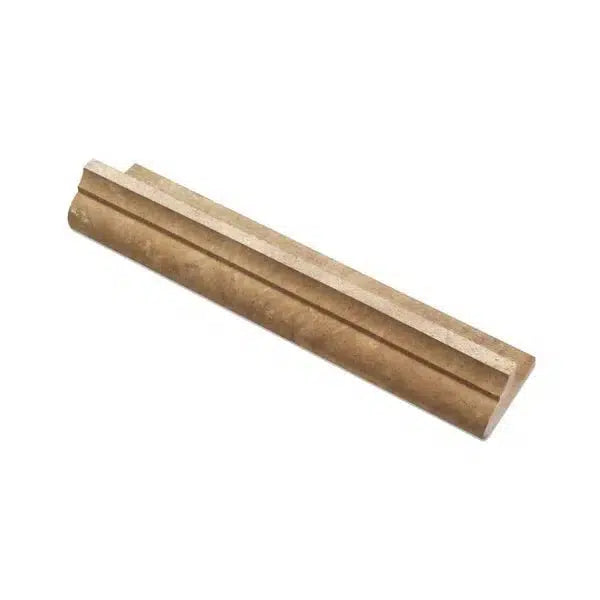 Noce (Brown) Travertine 2X3X12 Corner-Ogee (Stair-Tread) Trim Honed