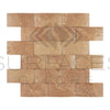 Noce (Brown) Travertine 2X4 Brick Mosaic CNC-Arched (Round-Face / Wavy)