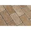 Noce (Brown) Travertine 2X4 Brick Mosaic Filled and Honed - SurfacesGalore