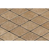 Noce (Brown) Travertine 2X4 Diamond / Rhomboid Mosaic Tumbled - SurfacesGalore