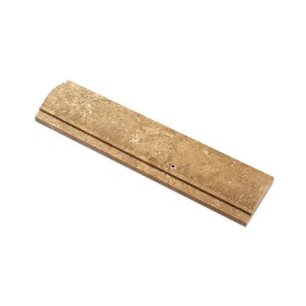 Noce (Brown) Travertine 3X 12 Arch / Baldwin Molding Honed - SurfacesGalore