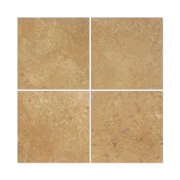 Noce (Brown) Travertine 4X4 (Cross - Cut) Filled and Honed - SurfacesGalore