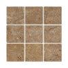 Noce (Brown) Travertine 4X4 (Cross - Cut) Tumbled - SurfacesGalore