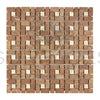 Noce (Brown) Travertine 5/8X1 1/4 Pinwheel (Mini) Mosaic w/ Ivory Dots Tumbled - SurfacesGalore