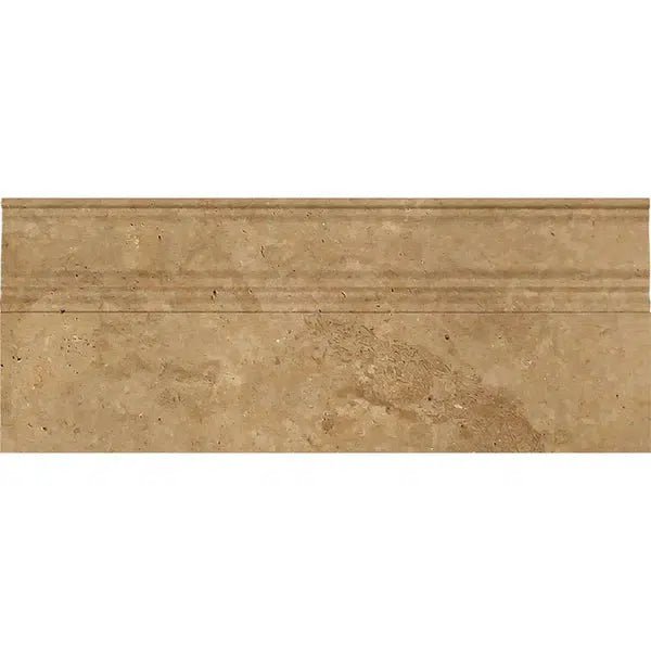 Noce (Brown) Travertine 5X12 Baseboard Trim Honed - SurfacesGalore