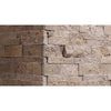 Noce (Brown) Travertine Ledger - Panel ("Z" Split - Panel) - CORNER Mosaic Split - Faced - SurfacesGalore