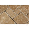 Noce (Brown) Travertine OPUS Mini - Pattern (4 pcs.) Mosaic (Interlocking) Tumbled - SurfacesGalore