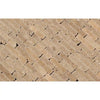 Noce (Brown) Travertine Random Strip Mosaic Tumbled - SurfacesGalore