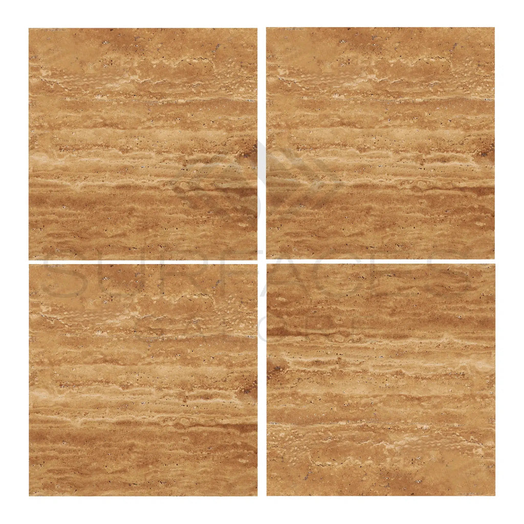 Noce Exotic 12X12 Vein - Cut Travertine Filled Polished - Honed - SurfacesGalorePolished