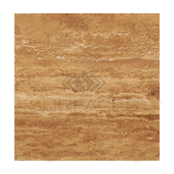 Noce Exotic 12X12 Vein - Cut Travertine Filled Polished - Honed - SurfacesGalorePolished