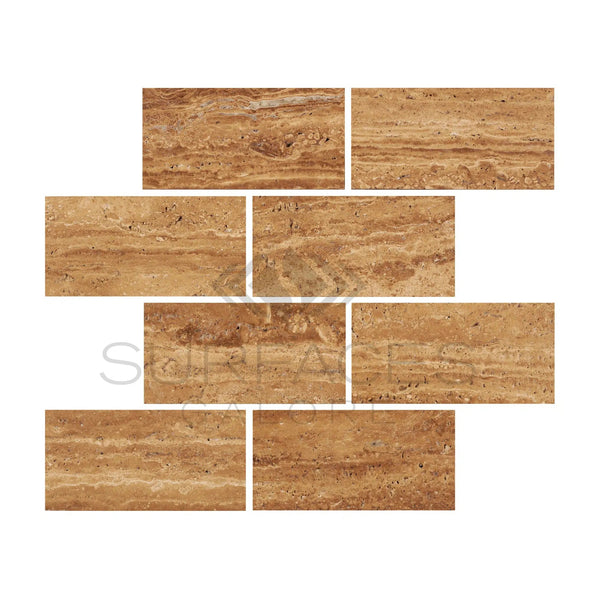 Noce Exotic 12X24 Vein - Cut Travertine Filled Polished - Honed - SurfacesGalorePolished